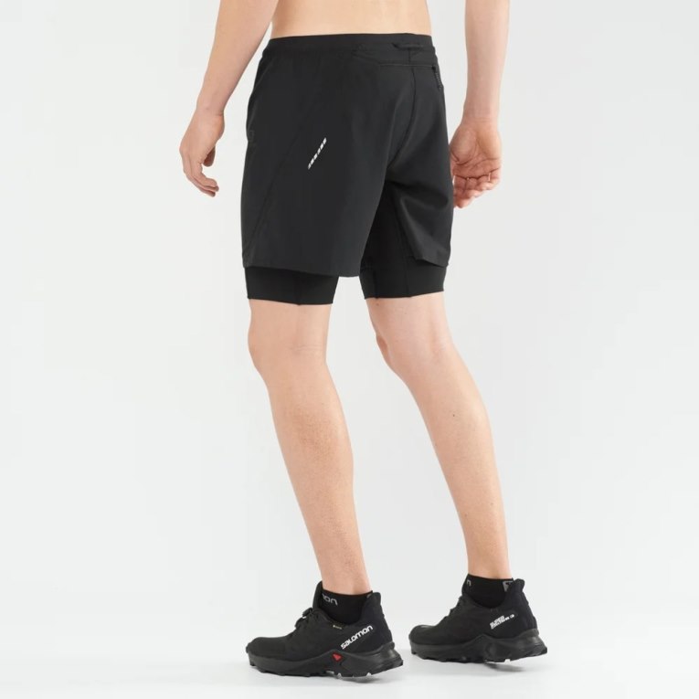 Black Salomon Cross Twinskin Men's Shorts | IE YT2168